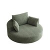55'' Corduroy Chenille Foam Modern Single Sleeper Chair with 360¡ã Swivel and Pillow for Living Room and Bedroom - 3 of 4