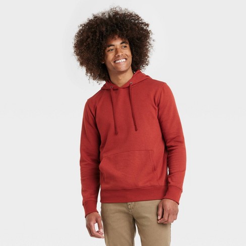 Men's Regular Fit Hooded Sweatshirt - Goodfellow & Co™ Dark Red L