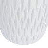 Vickerman 13" White Frosted Glass Vase. This lightly frosted vase is accented with a white diamond pattern. Pair this vase with your favorite faux - 4 of 4