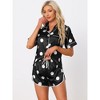 cheibear Women's Silky Satin Nightwear with Shorts Lounge Sleepwear Pajama Set - 2 of 4