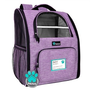 PetAmi Premium Dog Backpack Carrier Small Large Cat Puppies, Ventilated Pet Hiking Travel Bag, Airline Approved Safety Camping Biking - 1 of 4