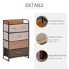 5-Drawer Dresser, Fabric Drawers, 4-Tier Storage Organizer for Bedroom Entryway, Tower Unit with Steel Frame Wooden Top, Maple Wood - 4 of 4