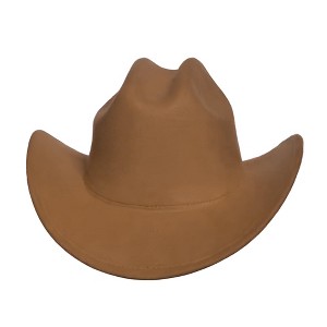 Underwraps Cattleman Thick Felt Cowboy Hat Adult Costume Accessory | Tan - 1 of 4