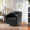 NicBex Faux Leather Accent Chair,Upholstered Living Room Chairs with Curved Backrest and Wood Base,Modern Armchair,Club Chairs for Living Room - 2 of 4