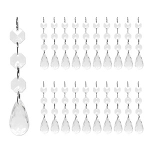 Wrapables Acrylic Hanging Crystal Bead Strands for Chandeliers, Garlands, Wedding Decorations, Christmas Tree Ornaments (20pcs), Teardrop - 1 of 4