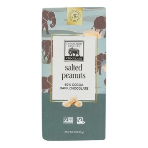 Endangered Species Chocolate Bar - Salted Peanuts and Dark Chocolate - Case of 12 - 3 oz. - 1 of 3