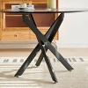 42.1" Round Dining Table, Mid-Century End Table Coffee Table with Metal Cross Legs, Kitchen Table for 4-6 - ModernLuxe - 3 of 4