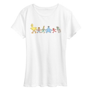 Women's - Sesame Street - SS Group Muted Short Sleeve Graphic T-Shirt - 1 of 4