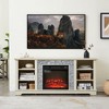 58" TV Media Stand with 18" Electric Fireplace Insert, Faux Stacked Stone Surround, Modern Entertainment Console with Open Storage - 3 of 4