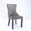 CAVINAS Velvet Upholstered High Back Dining Chairs with Nailhead Trim and Solid Wood Legs, Set of 2 - 3 of 4
