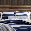 G.H. Bass & Co. King River Stripe Comforter & Sham Set Navy: Flannel, Rugby Striped, Lightweight Fabric - 3 of 4