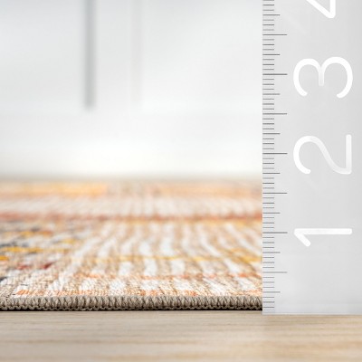 Kallie 4' x 6' Multicolor Abstract Washable Area Rug