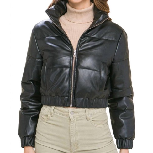 Women s Cropped Puffer Jacket Love Tree Target