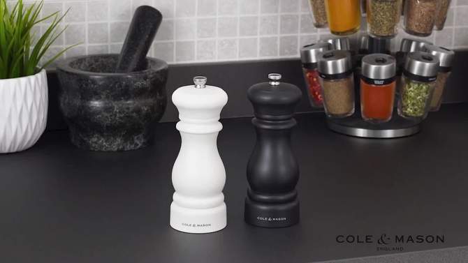 Cole &#38; Mason 6&#34; Southwold Salt and Pepper Mill Set Black/White, 2 of 9, play video