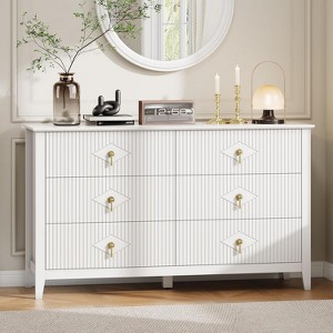 Modern Fluted Dresser, 3/5/6/7 Drawer Wood Dresser for Bedroom, Modern Chest of Drawers, Storage Organizer Cabinet for Living Room, Entryway - 1 of 4