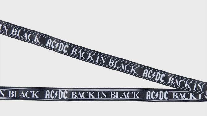 AC/DC Back In Black Reversible ID Lanyard Badge Holder With Rubber Logo Charm Black, 2 of 7, play video