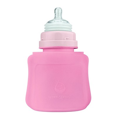 Image of green sprouts Sprout Ware Baby Pocket made from Silicone and Plants - 5oz - Pink