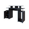 Vynxaria Minimalist Gaming Desk with Elevated Monitor Shelf, Side Storage & Headphone Hook for Work & Gaming - 2 of 4