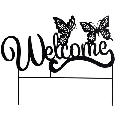The Lakeside Collection Welcome Silhouette Garden Stake - Butterfly
