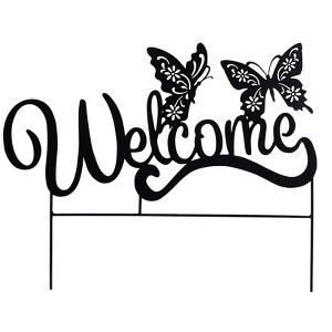 The Lakeside Collection Welcome Silhouette Garden Stake - Butterfly - 1 of 3