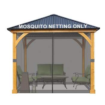 Aoodor Universal 10 x 10 ft. Gazebo Replacement Mosquito Netting Screen 4-Panel Sidewalls(Only Netting)