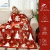 Christmas Throw Blanket, Soft Flannel Gingerbread Blanket with Snowman & Xmas Tree Prints, Christmas Gift. - 4 of 4