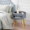 KTMBDW Nightstand, Mid Century Side Table Bedroom with Storage Drawer, Small End Bedside Table with Solid Wood Legs for Bedoom, Small Spaces - 3 of 4