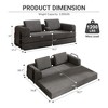 78.7'' Corduroy Convertible Sleeper Sofa Bed with Cylindrical Pillow and Fixed-Shape Frame - 4 of 4