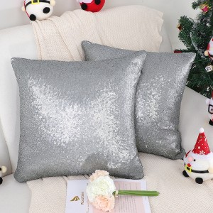 PiccoCasa Sequin Throw Pillow Covers Glitzy Cushion Covers Shiny Sparkling Satin Pillowcase 2 Pcs - 1 of 4