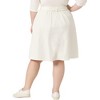 Agnes Orinda Women's Plus Size Denim Tie High Waist Front Button Down A-Line Midi Jeans Skirts - 4 of 4