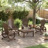 vidaXL Garden Adirondack Chair Set of 4 Solid fir wood - Dark Brown Chair 4-Pack - 3 of 4