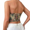 Garvee Womens Embroidered Floral Bustier Strapless Boned Overbust Corset Top Harajuku PrintedTank Tops Floral Bustier Sleeveless Crop Top - 3 of 4