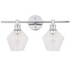 Elegant Lighting Gene 2 light Black and Clear glass Wall sconce - 4 of 4