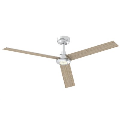 TALOYA 52 in. Indoor Ceiling Fan with Light and Remote, Reversible Quiet DC Motor, 3 Color Light Kit, Dimmable,Silvery White Blades
