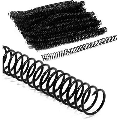 Juvale 100 Pack Black Spiral Binding Coils, Plastic Spines for 130 Sheets, 12 in, 16mm, 4:1 Pitch