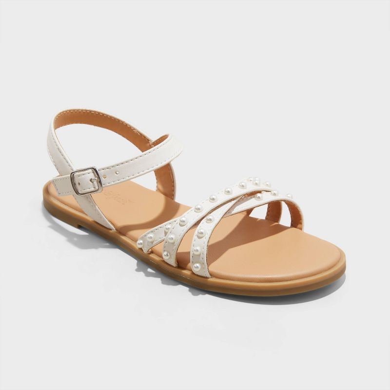 Kids' Cassie Ankle Strap Pearl Sandals - Cat & Jack™, 1 of 9