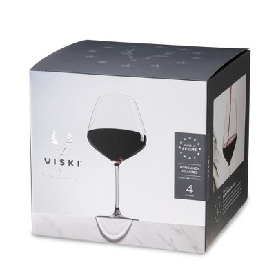 European Lead-Free Crystal Burgundy Wine Glass Set, 31 Oz, Set of 4