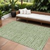 Green And Ivory Geometric Washable Indoor Outdoor Area Rug - 2 of 4