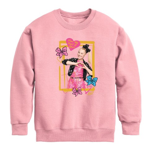 Boys Jojo Siwa Jojo Love Graphic Long Sleeve Fleece Sweatshirt Mauve Small Target