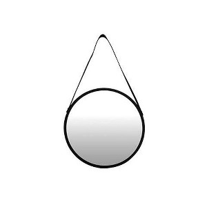 Kiera Grace 18" Hamlyn Round Mirror Black: Modern Style, Plastic Frame, No Assembly, Wall Mounted - 1 of 4