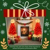 KWPZQEB Lighted Santa Hat Style Christmas Tree Set of 2, 4ft Small Artificial Xmas Decor with LED Lights, Flocked Christmas tree for Indoor,Red +White - 4 of 4