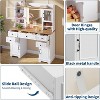 LED Vanity Desk with Mirror, 7 Drawers & Shelves, Power Outlet - Makeup Dressing Table for Bedroom - 4 of 4