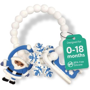Silicone Christmas Teether Ring Toy for Baby, BPA Free Soothing Teething Relief Toy for Infant & Toddlers 0-18 Months, Perfect Christmas Gift for Baby - 1 of 4