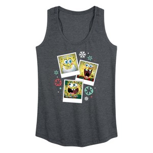 Women's - SpongeBob SquarePants - Christmas Photo Collage Graphic Racerback Tank - 1 of 4