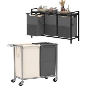Heybly Laundry Basket,2 x 18.5 Gal Laundry Separator Hamper with Heavy Duty Rolling Wheels - 1 of 3