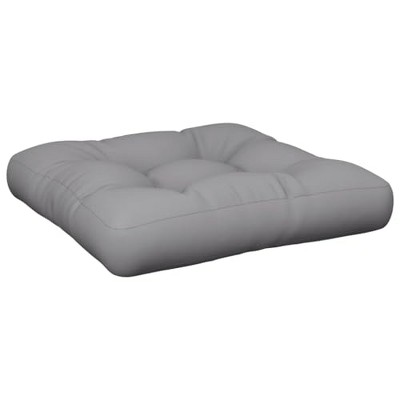 vidaXL Fabric Pallet Cushion in Gray Color, Weather-Resistant, UV Resistant, Soft Seating with Hollow Fiber