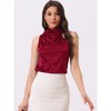 Allegra K Women's Satin Halter Neck Elegant Sleeveless Silky Summer Top - 2 of 4
