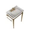 KIGFTSOD 28" Bathroom Console Sink, Wall-Mounted White Ceramic Vanity Basin with 3 Pre-drilled Faucet Holes, No Faucet - 3 of 4