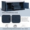 NicBex Storage Bench Modern Wooden Shoe Bench with 3 Rattan Drawers and Removable Linen Cushion for Mudroom, Entryway - 3 of 4