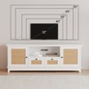 COZONY Rattan TV Stand, Boho Entertainment Center for 65-Inch TV, TV Console with 2 Cabinets & Adjustable Shelf, Modern Media Storage Cabinet - 4 of 4